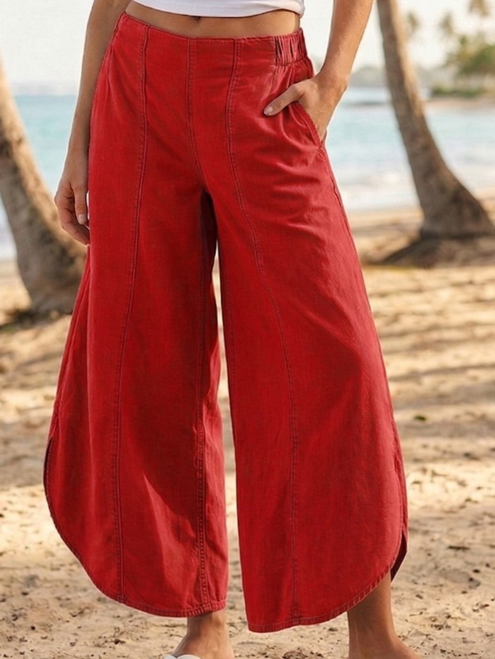 LovLov Red Tulip Washed DENIM Relaxed Fit Jean